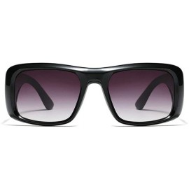 Square 2019 new trend square frame unisex fashion brand designer sunglasses UV400 - Black - C618YN6LG3E $12.88