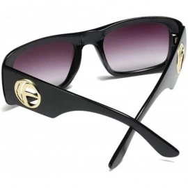 Square 2019 new trend square frame unisex fashion brand designer sunglasses UV400 - Black - C618YN6LG3E $12.88