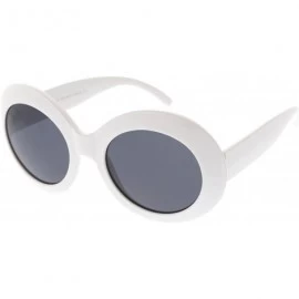 Oversized Large Oversize Chunky Wide Arms Neutral Colored Lens Oval Sunglasses 55mm - White / Smoke - CO186TN20KT $10.93