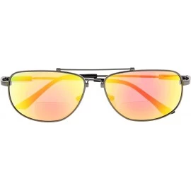Wayfarer Memory Bifocal Sunglasses Flexible SUNSHINE READERS For Men And Women - Red-mirror - CE18N9G0L7Q $15.84