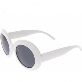 Oversized Large Oversize Chunky Wide Arms Neutral Colored Lens Oval Sunglasses 55mm - White / Smoke - CO186TN20KT $10.93