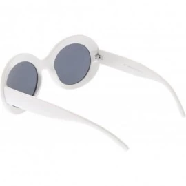 Oversized Large Oversize Chunky Wide Arms Neutral Colored Lens Oval Sunglasses 55mm - White / Smoke - CO186TN20KT $20.54