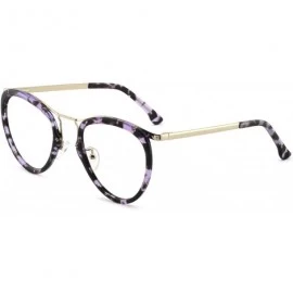 Aviator Womens Aviator Fashion Non-prescription Eyeglasses Frame - 7056-black/Purple Tortoise - CZ18GOHUK79 $35.36