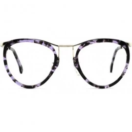 Aviator Womens Aviator Fashion Non-prescription Eyeglasses Frame - 7056-black/Purple Tortoise - CZ18GOHUK79 $19.33