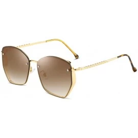 Square Vintage Fashion Lady Aviator Metal Driving Sunglasses anti-UVA UVB - Gold-tea - CH18X67WUQ8 $32.83