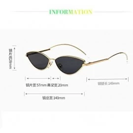 Cat Eye Retro Narrow Cat Eye Sunglasses - Metal Frame for Unisex UV Protection Sunglasses with Case&Lens Cloth - Coffee - C41...