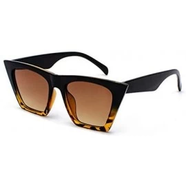 Square Sunglasses Personalized Colorful Versatile - Black Leopard - CY198AAX2LX $64.86