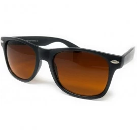 Sport Sunglasses Classic 80's Vintage Style Design - Black Matte- Blue Block Amber - CE18UNLQCOC $17.84