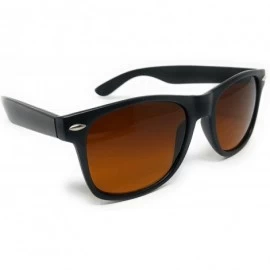 Sport Sunglasses Classic 80's Vintage Style Design - Black Matte- Blue Block Amber - CE18UNLQCOC $8.45