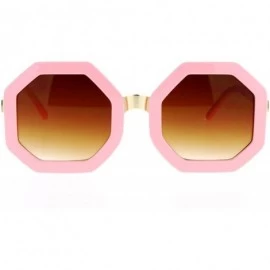 Square Womens Thick Plastic Octagon Retro Designer Sunglasses - Pink - C412KRWSJ69 $19.07