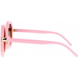 Square Womens Thick Plastic Octagon Retro Designer Sunglasses - Pink - C412KRWSJ69 $9.41