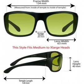 Rectangular Motorcycle Sunglasses Foam Padded Wind Dust and Impact Resistant - Smoke- Clear & Yellow - CB188WWMWEH $40.70