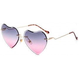 Oversized Frameless Peach Hearts Sunglasses Metal Love Sunglasses Women Lady Bright Color Dazzling Ocean Sunglasses - CH18HE3...