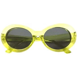 Shield Retro Vintage Clout Goggles Unisex Sunglasses Rapper Oval Shades Grunge Glasses - E - CE18RZLWL7A $8.08