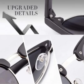 Round Polarized Sunglasses for Men Driving Sun glasses Shades 80's Retro Style Brand Design Square - CV18N0724D4 $12.91