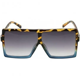 Square Oversized Square Sunglasses for Women Men Flat Top Shades Sunglasses - Leopard Blue Frame-grey - C3199R0W3OX $11.64