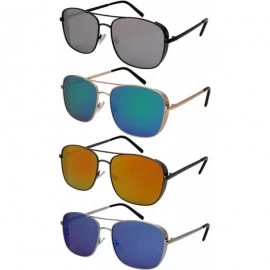 Aviator Classic Aviator Style Metal Frame Flat Full Mirror Lens Men Women W/Fiber Case 5116-FLREV - CC187C6IOXT $18.38
