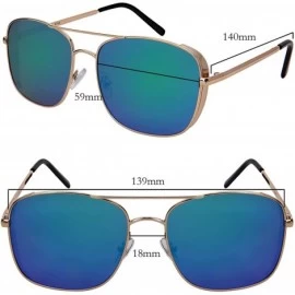 Aviator Classic Aviator Style Metal Frame Flat Full Mirror Lens Men Women W/Fiber Case 5116-FLREV - CC187C6IOXT $18.38