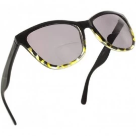 Sport Cat Eye Bifocal Reading Sunglasses Readers for Women [Yellow Leopard - 1.50] - Yellow Leopard - CT18D075WII $34.52