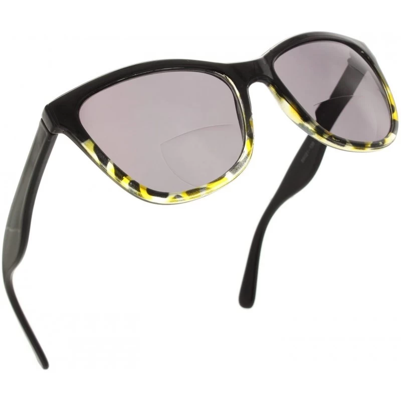 Sport Cat Eye Bifocal Reading Sunglasses Readers for Women [Yellow Leopard - 1.50] - Yellow Leopard - CT18D075WII $22.09