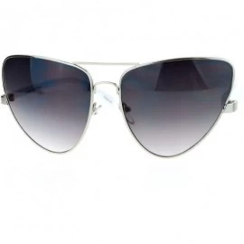 Butterfly Unique Metal Cateye Sunglasses Womens Retro Butterfly Frame UV 400 - Silver White - CK1892DMEXO $19.21