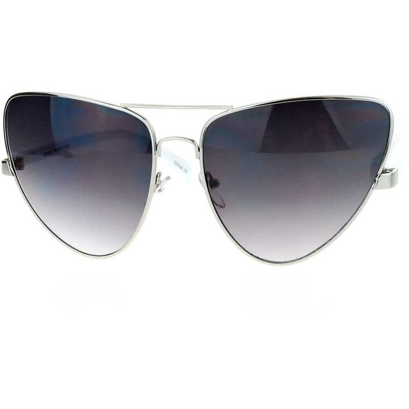 Butterfly Unique Metal Cateye Sunglasses Womens Retro Butterfly Frame UV 400 - Silver White - CK1892DMEXO $11.38