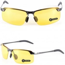 Rectangular Night Vision Glasses Safety Driving Eyewear Classic Sunglasses Anti-Glare HD Yellow Lens for Men & Women - CJ18HC...