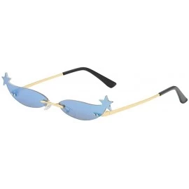 Square Fashion Man Women Irregular Shape Sunglasses Glasses Vintage Retro UV400 Stainless Steel Frame Lightweight - E - CD190...