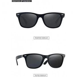 Square Unisex Fashion Eyewear Unique Sunglasses Polarized Retro Glasses - Black B - CQ197COCW2S $9.22