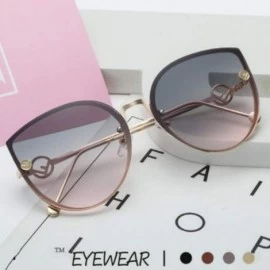 Oversized Women's Oversized Fashion Metal Frame Mirrored Cat Eye Sunglasses - 1 - C218UCH2SKS $23.86