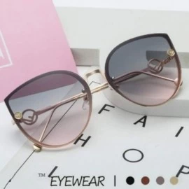 Oversized Women's Oversized Fashion Metal Frame Mirrored Cat Eye Sunglasses - 1 - C218UCH2SKS $48.36