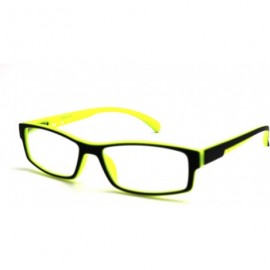 Rectangular 6904 SECOND GENERATION Semi-Rimless Flexie Reading Glasses NEW - Z4 Matte Black Yellow 2 Tone - C018EX2KTA7 $42.17
