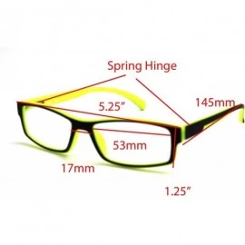 Rectangular 6904 SECOND GENERATION Semi-Rimless Flexie Reading Glasses NEW - Z4 Matte Black Yellow 2 Tone - C018EX2KTA7 $18.28