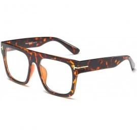 Aviator Unisex Large Square Optical Eyewear Non-prescription Eyeglasses Flat Top Clear Lens Glasses Frames - C81992OZ0S8 $30.24