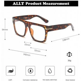 Aviator Unisex Large Square Optical Eyewear Non-prescription Eyeglasses Flat Top Clear Lens Glasses Frames - C81992OZ0S8 $13.08