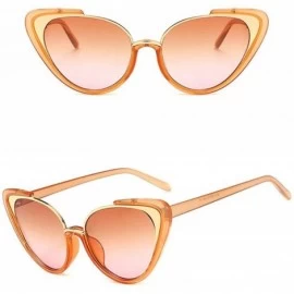 Goggle Women Fashion Brand Design Cat glasses Mens Goggle UV400-Party sunglasses - Brown Pink - C518RGKMCR6 $14.68