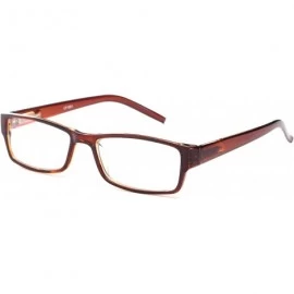 Square Unisex Full Translucent Beautiful Colors Spring Temple Fashion Clear Lens Glasses - Brown - CC11G6GSVZP $19.16