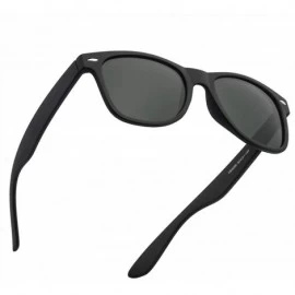 Rectangular Polarized Sunglasses for Men and Women Matte Finish Sun glasses Color Mirror Lens 100% UV Blocking - Dark Green -...