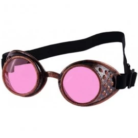 Oversized Sunglasses for Men Women Steampunk Goggles Glasses Retro Punk Hippie Sunglasses Vintage - Pink - CD18QMZESWU $8.14