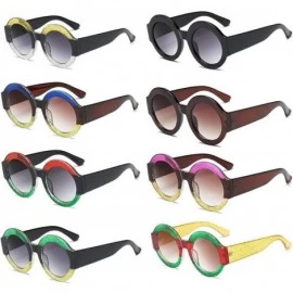 Round 1 Piece Women Fashion New Round Shape Sunglasses Colorful Sunglasses Sunglasses - Rose Red - C518Y03UKZ3 $7.06