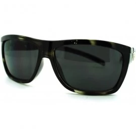 Rectangular Men's Flat Top Sporty Rectangular Skater Shade Sunglasses - Black Tortoise - C011KFUY4LN $7.79