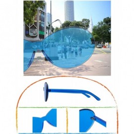Oval One Piece Rimless Sunglasses Retro Oval Clout Frame Candy Color Fun Glasses Transparent Colorful Tinted Eyewear - CL18KQ...