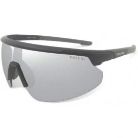 Semi-rimless Unisex Sports Sunglasses Skiing Hiking PR004 - Black - CL18AQS6YUG $19.02