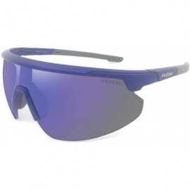 Semi-rimless Unisex Sports Sunglasses Skiing Hiking PR004 - Black - CL18AQS6YUG $11.86