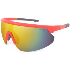 Semi-rimless Unisex Sports Sunglasses Skiing Hiking PR004 - Black - CL18AQS6YUG $11.86