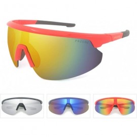 Semi-rimless Unisex Sports Sunglasses Skiing Hiking PR004 - Black - CL18AQS6YUG $11.86