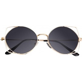 Cat Eye Glasses for Women - Tigivemen Cat Eye Mirrored Flat Lenses Metal Frame Multicolor Sunglasses - Pink - CA18RLT7RNX $21.11