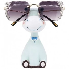 Square Sparkling Crystal Sunglasses UV Protection Rhinestone Sunglasses - Black Wave - CY190L63EQH $14.50