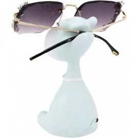 Square Sparkling Crystal Sunglasses UV Protection Rhinestone Sunglasses - Black Wave - CY190L63EQH $14.50