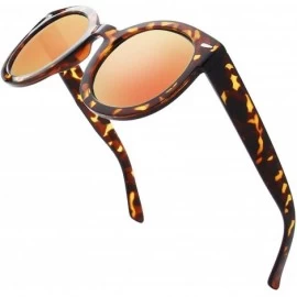 Oversized Women's Designer Inspired Oversized Round Circle Sunglasses Retro Fashion Style - 25-black & Tortoise - CV18OTG63RQ...